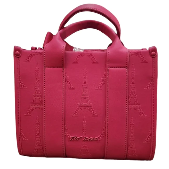 Betsey Johnson Pink Eiffel Tower Crossbody Bag - Picture 2 of 11